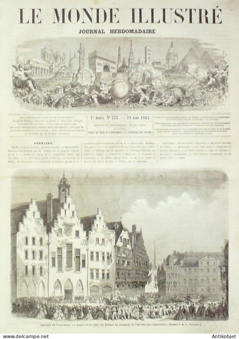 Le Monde illustré 1863 n°333 Francfort Boemer (90) Madagascar Tamatave Mexique Pechara Argenteuil (9