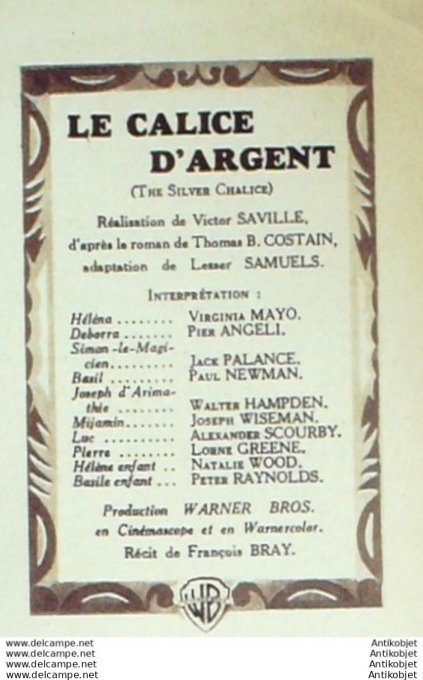 Mon Film 462 55-06-29 Le calice d'argent Pier Angeli Jack Palance