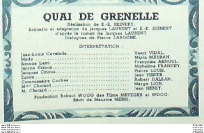 Quai de Grenelle Françoise Arnoul Henri Vidal Maria Mauban