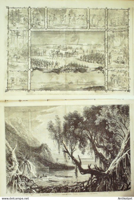 Le Monde illustré 1863 n°333 Francfort Boemer (90) Madagascar Tamatave Mexique Pechara Argenteuil (9