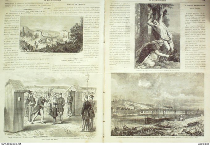 Le Monde illustré 1863 n°333 Francfort Boemer (90) Madagascar Tamatave Mexique Pechara Argenteuil (9