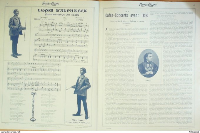 Paris qui chante 1905 n°122 Marigny Léo Pouget Baldy Léone Brétis Paul Clerc