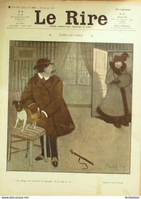 Le Rire 1907-01-26 # 208 Journal humoristique Ed.Originale Jeu d'amour & hasard
