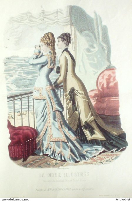 Gravure Mode illustree 1877 # 37 (Old Fashion plate)