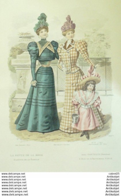 Gravure Mode La Gazette 1897 # 18 (Old Fashion plate)