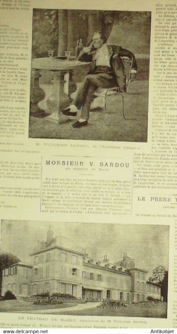 Soleil du Dimanche 1893 n°36 Victorien Sardou Marly (78) chemins de fer d'intérêt