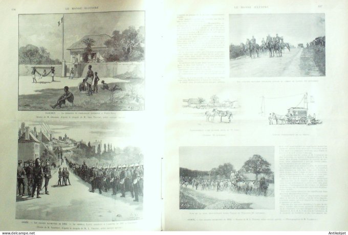 Le Monde illustré 1892 n°1852 Dahomey Porto-Novo roi Toffa tirailleurs Haoussas Chauvigny (86)