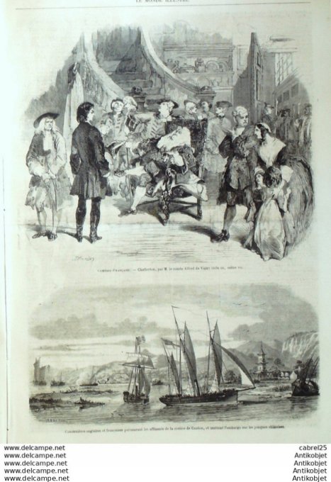 Le Monde illustré 1858 n° 41 Angleterre Chatterton Chine Canton Chou Liang Arras (62) Cacolets Kabyl