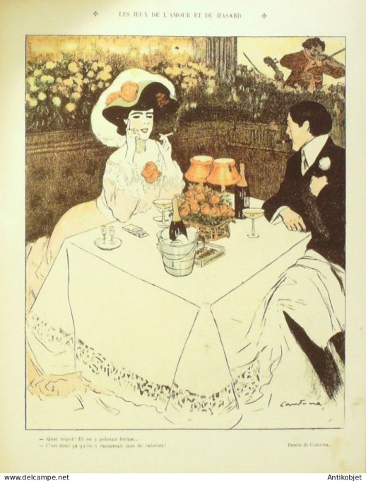 Le Rire 1907-01-26 # 208 Journal humoristique Ed.Originale Jeu d'amour & hasard
