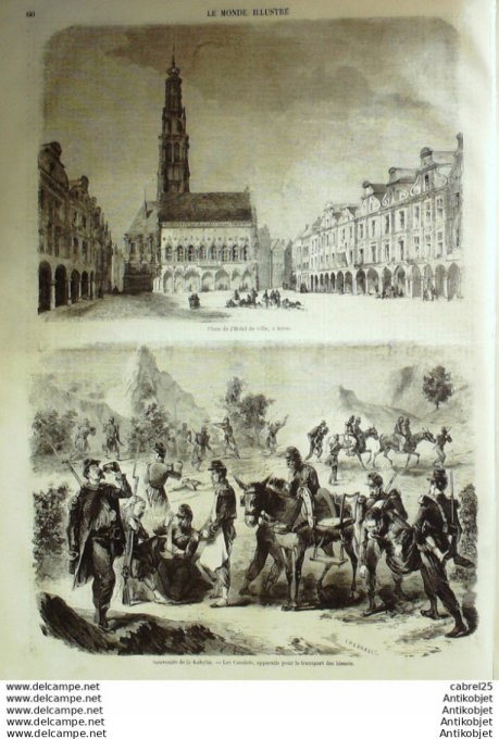 Le Monde illustré 1858 n° 41 Angleterre Chatterton Chine Canton Chou Liang Arras (62) Cacolets Kabyl