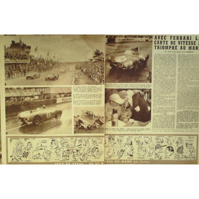 Miroir Sprint 1954 #  418 14 Juin Ladoumegue Dauphine Gauthier D Elfour 24h Du Mans