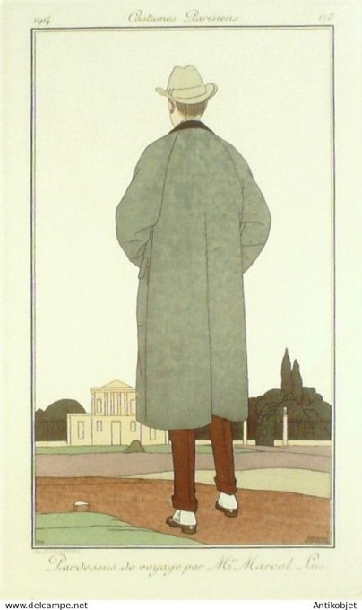 Gravure Mode Costume Parisien 1914 # 178 Boutet de Monvel (eau forte)