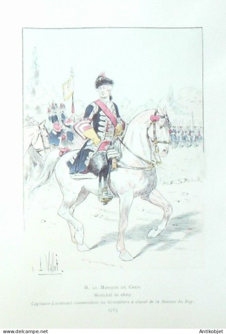 Maréchal de camp grenadier à cheval en 1735 signé Louis Vallet