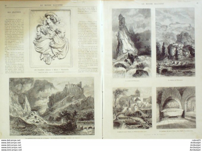 Le Monde illustré 1874 n°901 Petrarque Fontaine De Vaucluse (84) Espagne Madrid Maréchal Concha Belf