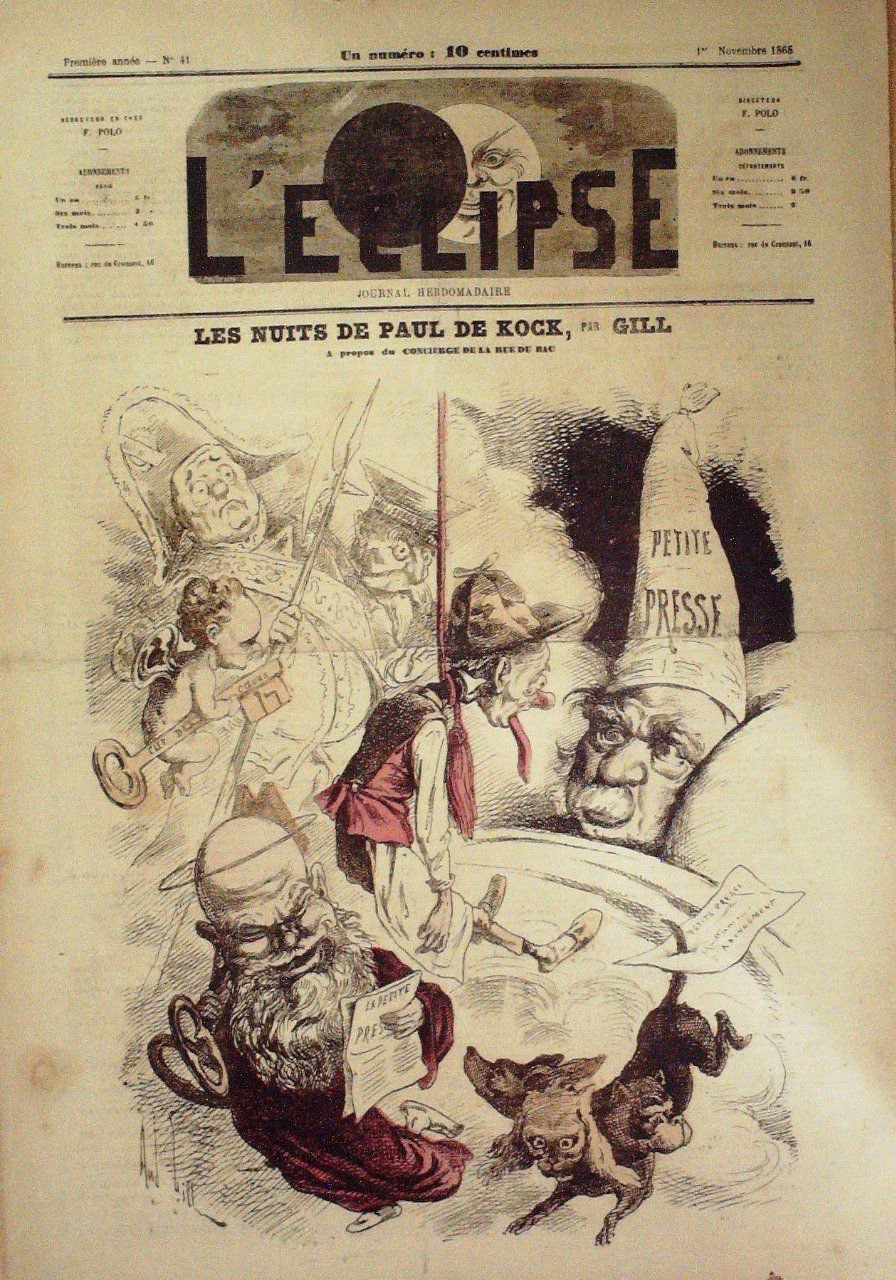 L'ECLIPSE-1868/41-NUIT de PAUL de KOCK-BINOUILLET-André GILL