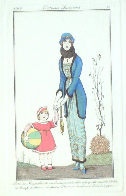 Vallee Armand Pochoir Mode Art Deco n°  41-1912 Journal des Dames