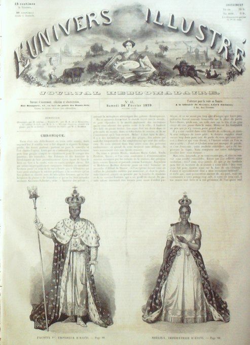 L'Univers illustré 1859 #  41 Haïti impératrice Faustin Ier et Adelina Napoléon Bonaparte