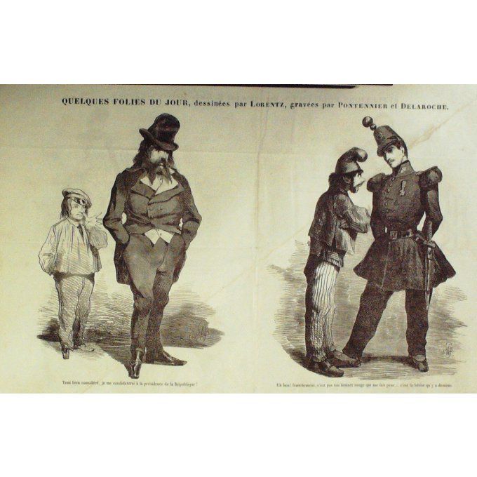 Le Journal pour RIRE 1848 n° 41 PRESIDENTS BERTALL CROQUADES EMY MORINMONTA LORENTZ