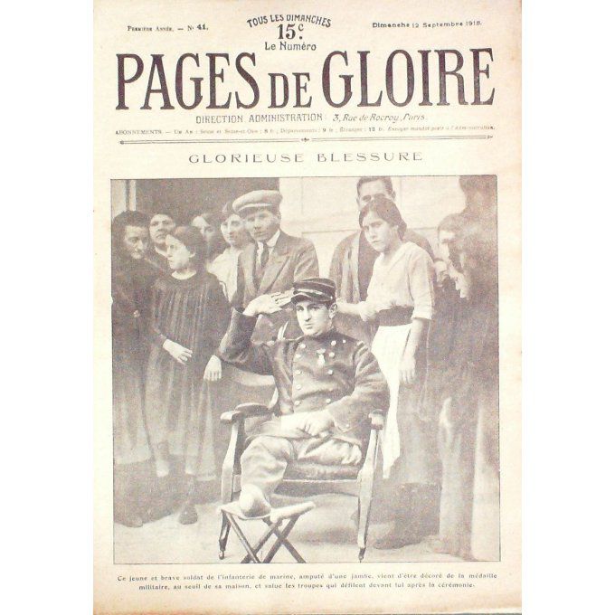 Pages de gloire 1915 n°41 ARRAS EGYPTE VARSOVIE DARDANELLES