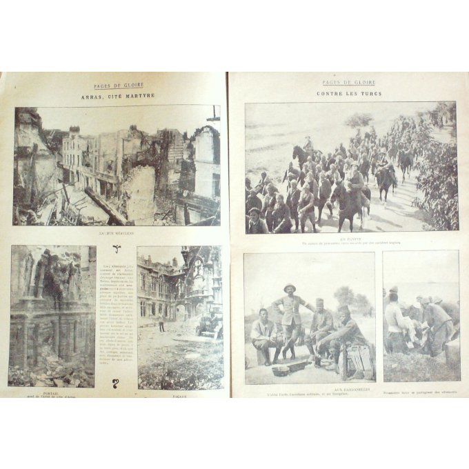 Pages de gloire 1915 n°41 ARRAS EGYPTE VARSOVIE DARDANELLES