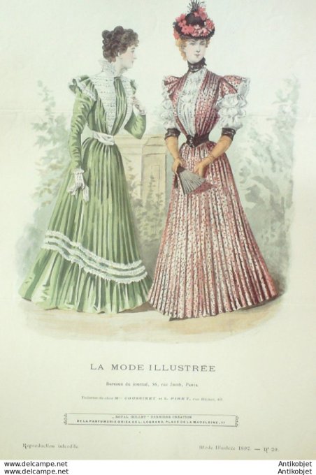 Gravure Mode illustree 1897 # 29 (Old Fashion plate) rare