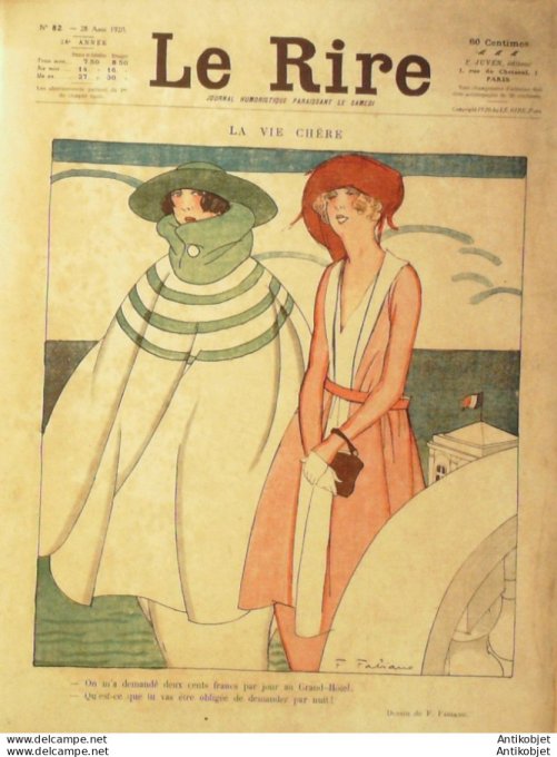 Le Rire 1920-08-28 #  82 Journal humoristique Ed.Originale L'Eveque & le cure