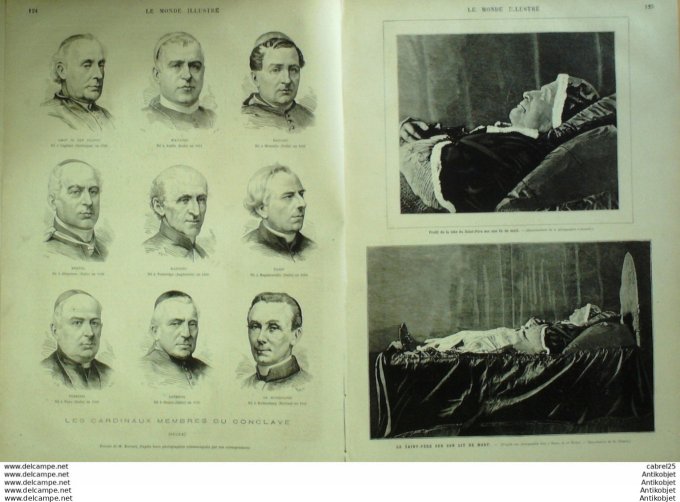 Le Monde illustré 1878 n°1090 Italie Rome Pie IX Calais (62) Cirque Milan Turquie Constantinople Mon