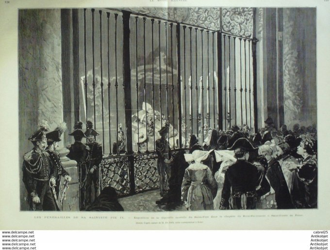 Le Monde illustré 1878 n°1090 Italie Rome Pie IX Calais (62) Cirque Milan Turquie Constantinople Mon