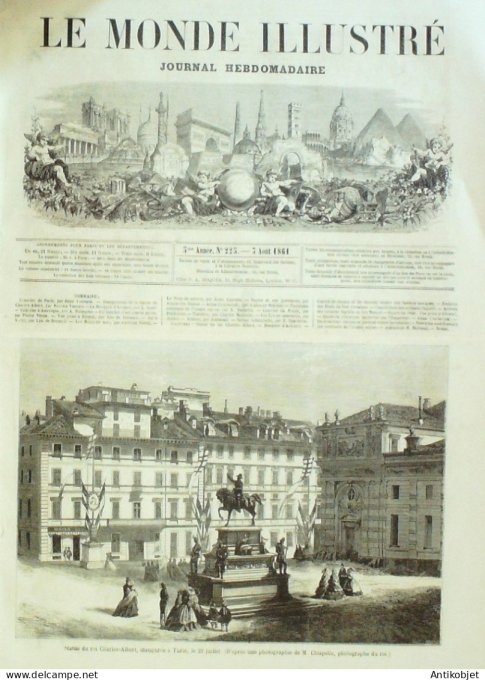 Le Monde illustré 1861 n°225 Chine Ou-Tchou-Fou Kouang-Si Etretat (76) Vichy (01) Turquie Mosquée D'