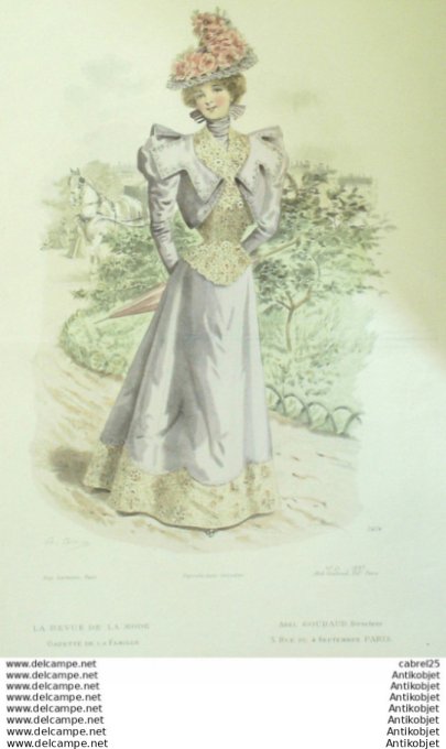Gravure Mode La Gazette 1897 # 21 (Old Fashion plate)