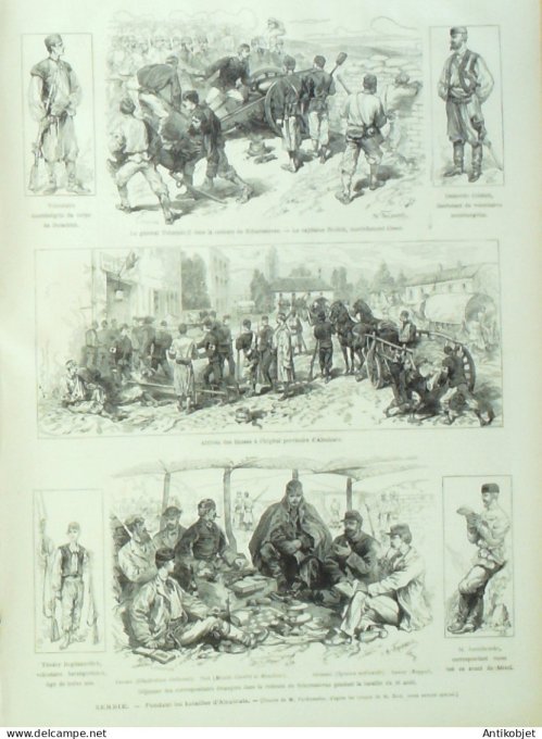 Le Monde illustré 1876 n°1015 Pays-Bas Amsterdam Serbie Alexinatz Turquie Abd-ul-Hamid II Eyoub Top-