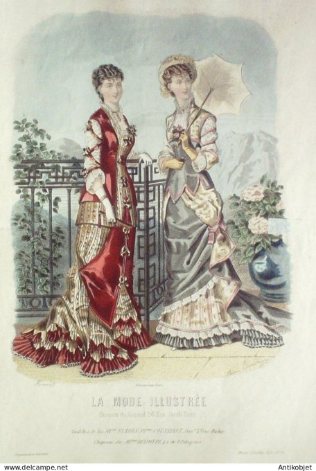 Gravure Mode illustree 1879 # 33 (Old Fashion plate)