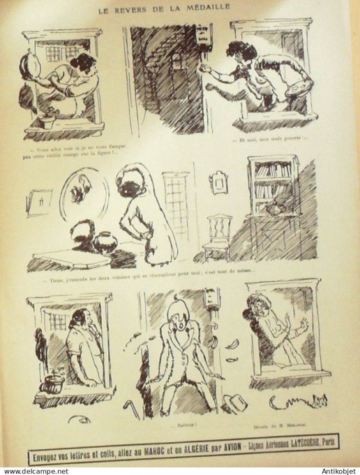 Le Rire 1924-02- 9 # 262 Journal humoristique Ed.Originale Revers de medaille