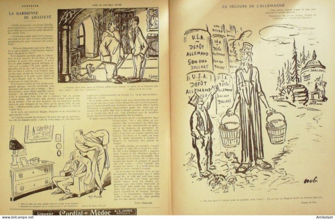 Le Rire 1924-02- 9 # 262 Journal humoristique Ed.Originale Revers de medaille