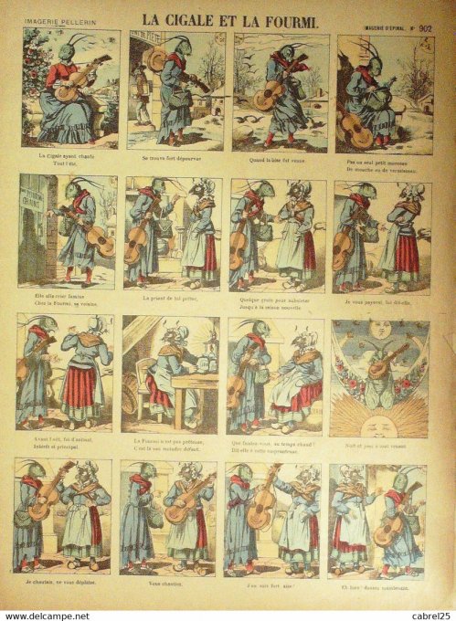 La Cigale & La Fourmi (Pellerin d'epinal)
