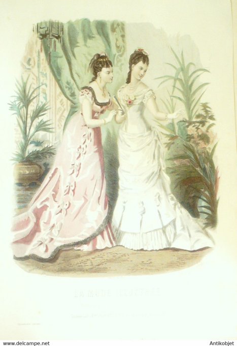 Gravure de mode La Mode illustrée 1877 n°07 (Maison Bréant-Castel)