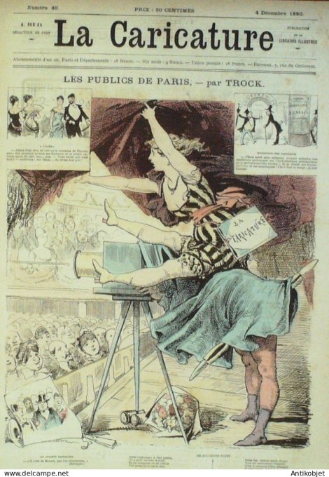 La Caricature 1880 #  49 Publics de Paris Trock Jardin d'Acclimitation Robida