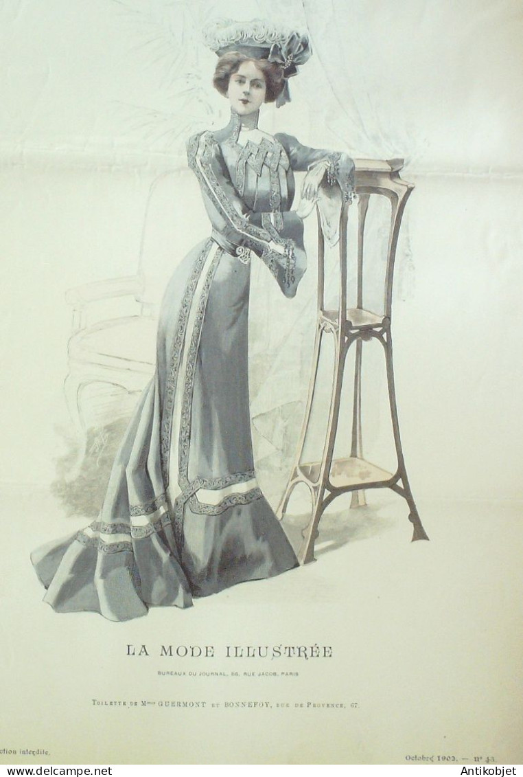 Gravure Mode illustree 1902 # 43 (Old Fashion plate) RARE