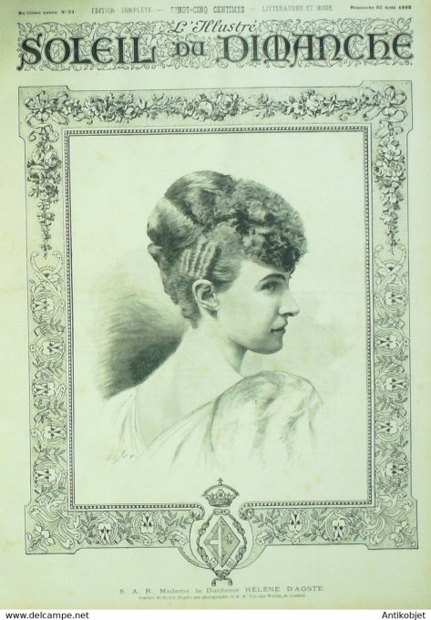 Soleil du Dimanche 1895 n°34 Hélène Concarneau (29) Yacht Walkyrie III Lord