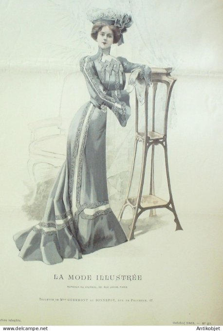 Gravure Mode illustree 1902 # 43 (Old Fashion plate) RARE