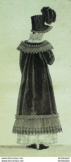 Costume Parisien 1814 # 1441 Redingote et brodequins velours