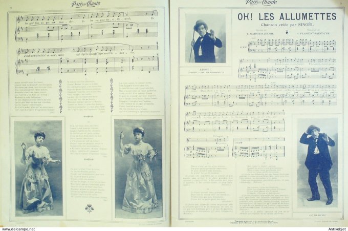Paris qui chante 1905 n°121 Dranem Deval Sinoël Strit Fauvette Dorvel Bonneville