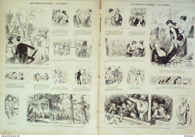La Caricature 1880 #  49 Publics de Paris Trock Jardin d'Acclimitation Robida