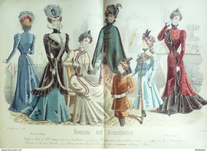 Gravure Mode J.Demoiselles 1898 # 5181 (Old Fashion plate)