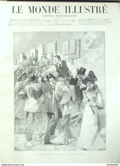 Le Monde illustré 1890 n°1746 La Rochelle (17) Caen Bayeux Lisieux Trouville Honfleur (14)