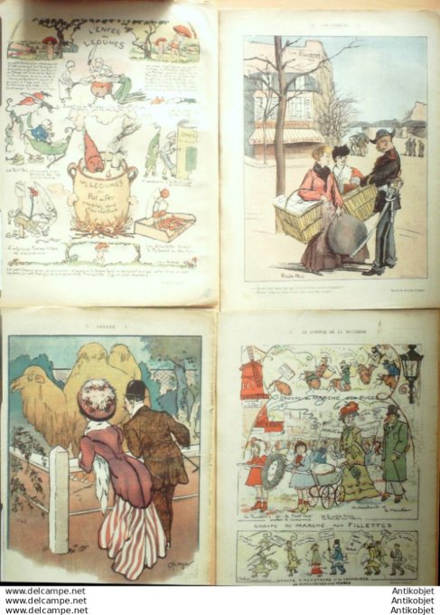 Le Rire 1908 lot 4 revues Faivre Haye Morin Willette Flores Fabiano Welly Hemard Blin