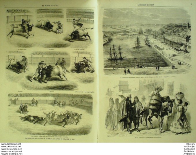 Le Monde illustré 1868 n°586 Boulogne (62) Pérou Lima Aguador Algérie Relizanne Alger La Mina