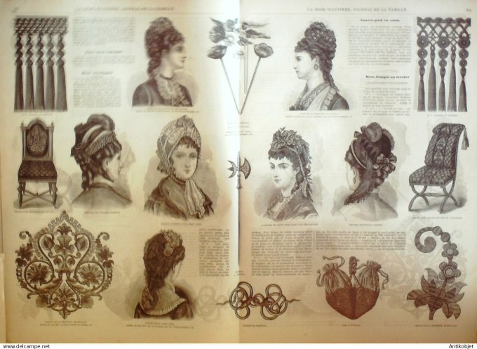 La Mode illustrée journal + gravure 1878 # 43