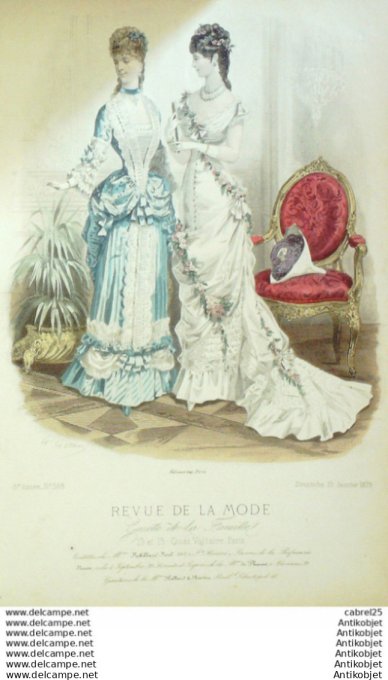 Gravure Mode La Gazette 1879 # 368 (Old Fashion plate)