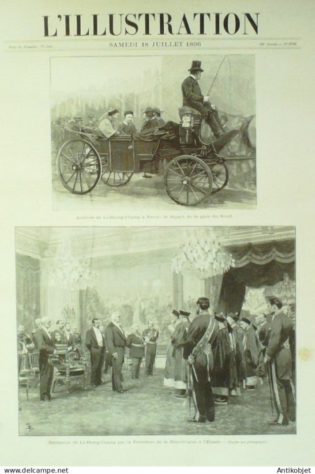 L'illustration 1896 n°2786 Chine Li-Hung-Chang Reims (51) Avignon (84) Bulgarie Sofia Chateaubrun (3